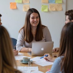 Sian in a meeting