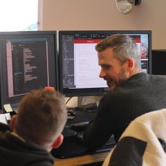 Kean and Matt discussing work