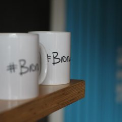 Mugs with #Bronco written on them