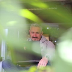 Adam working in a quiet space