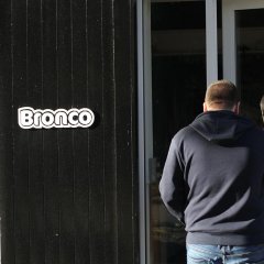 Steve walking into the office