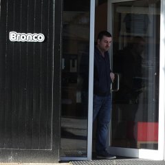 Steve walking out of the office