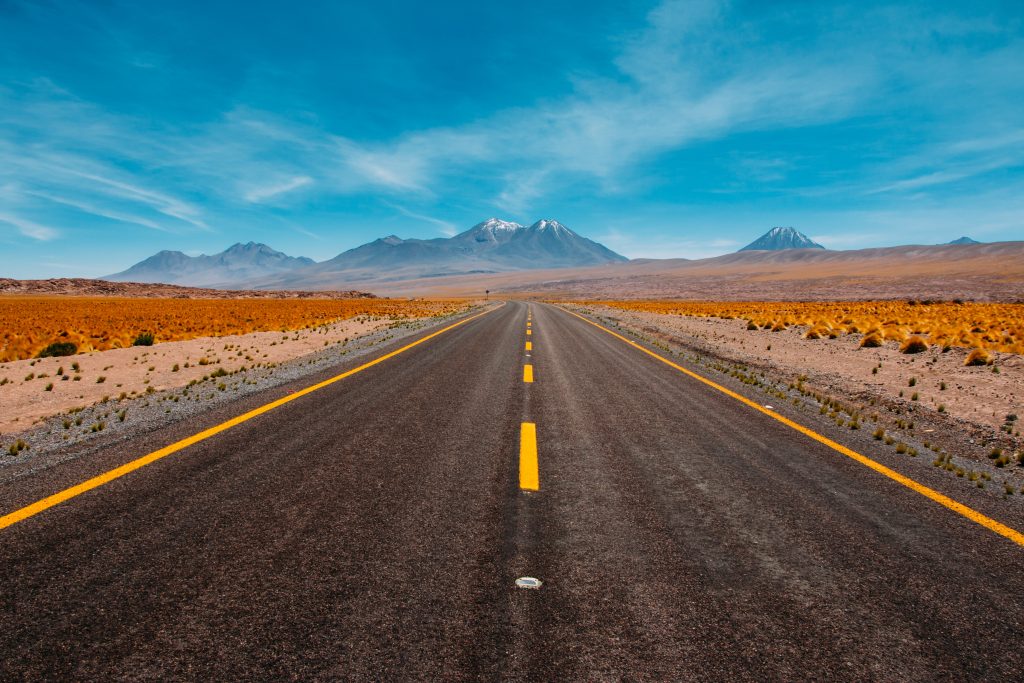 road leading to the horizon